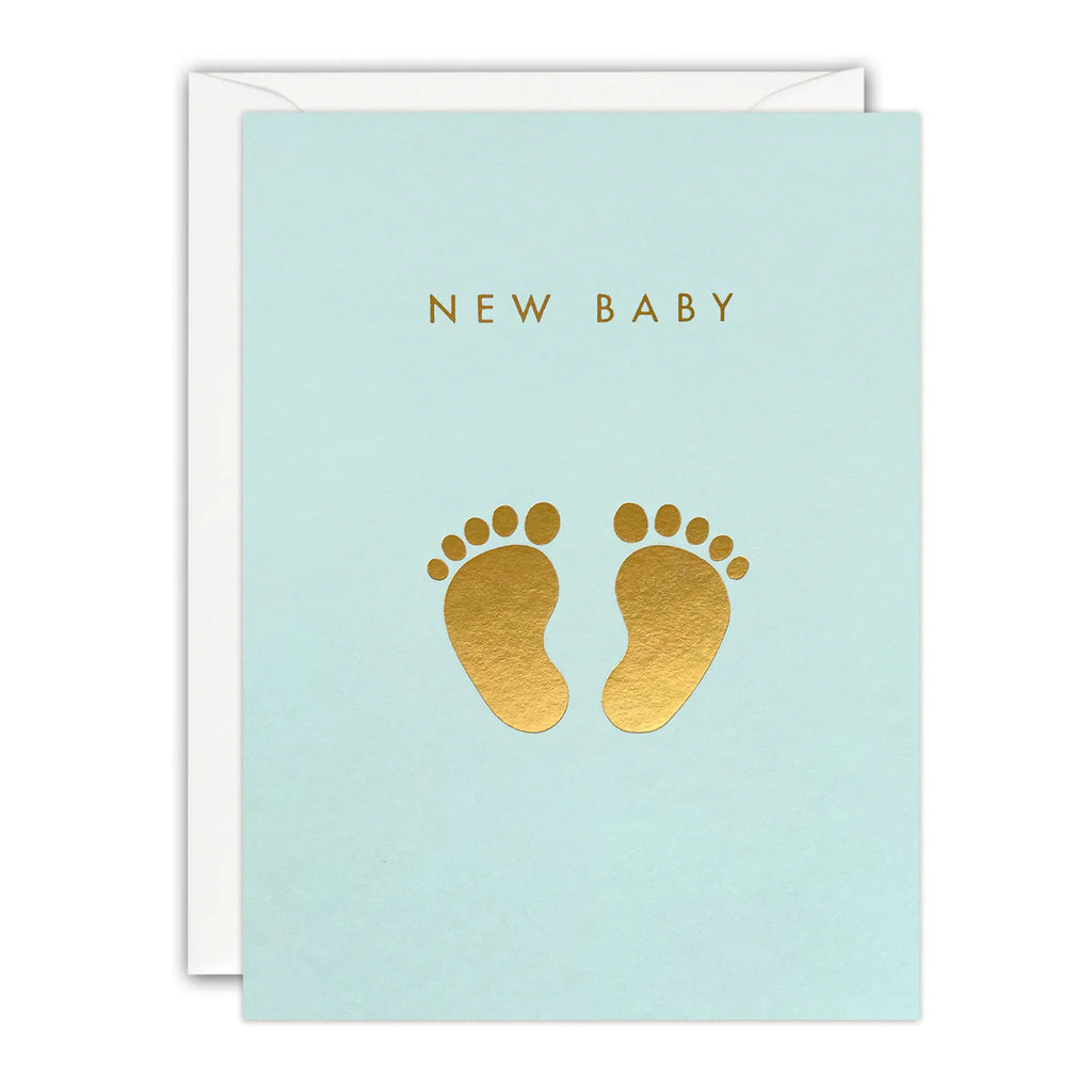 James Ellis- Gold Feet Mini New Baby Card in Blue by James Ellis