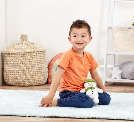 Rainbow Designs- The Snowman Bean Toy- baby at the bank