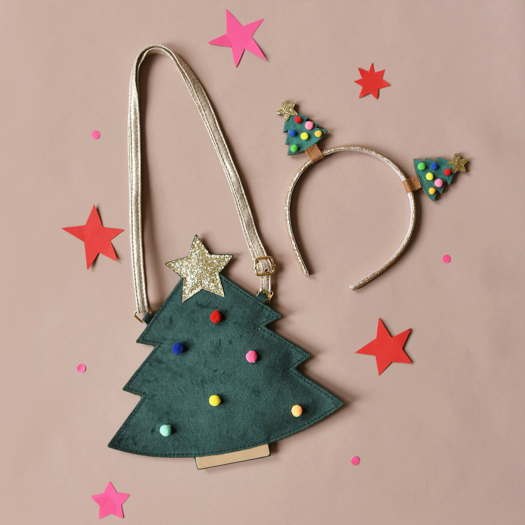 Rockahula-Velvet Christmas Tree Bag- baby at the bank