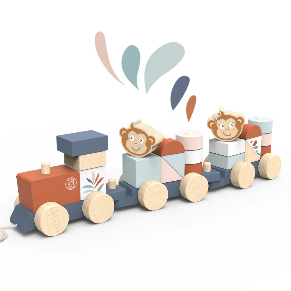 Speedy Monkey- Stacking Train- Baby at the bank