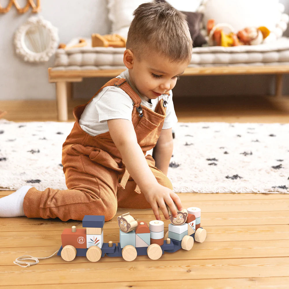 Speedy Monkey- Stacking Train- Baby at the bank