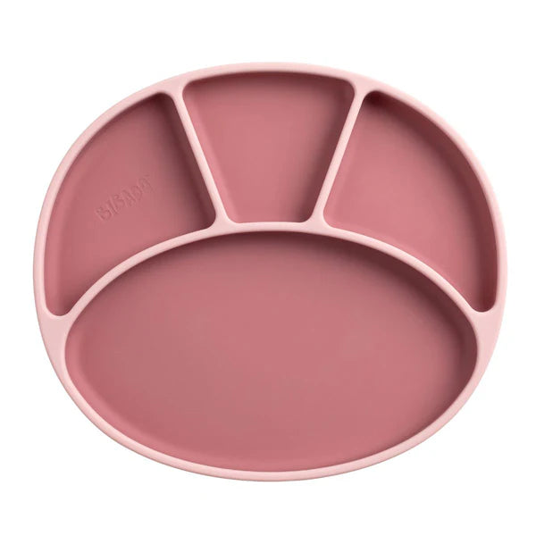 Bibado- Silicone Suction Divider Plate Blush- Baby at the bank