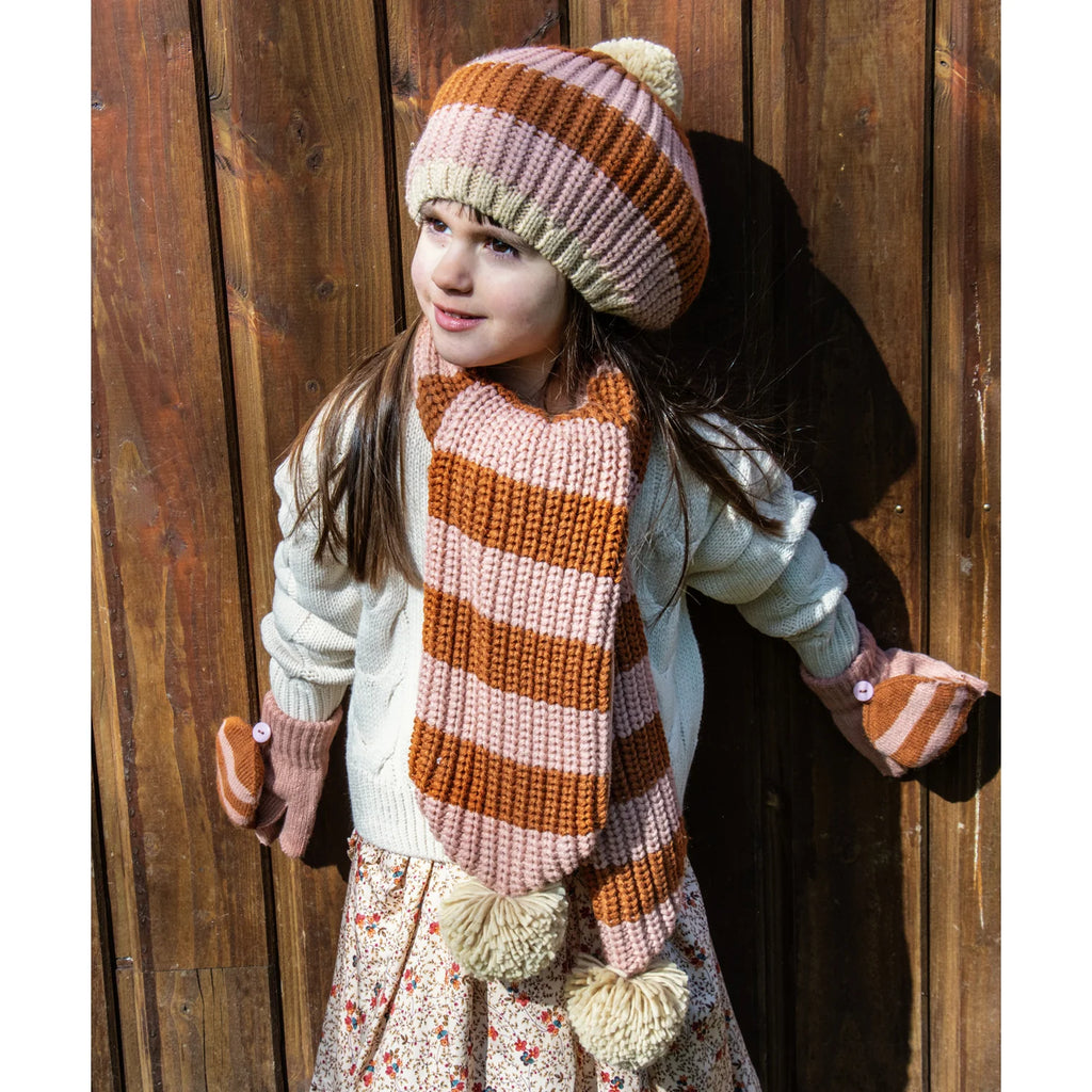 Rockahula- Cosy Striped Knitted Scarf- Baby at the bank