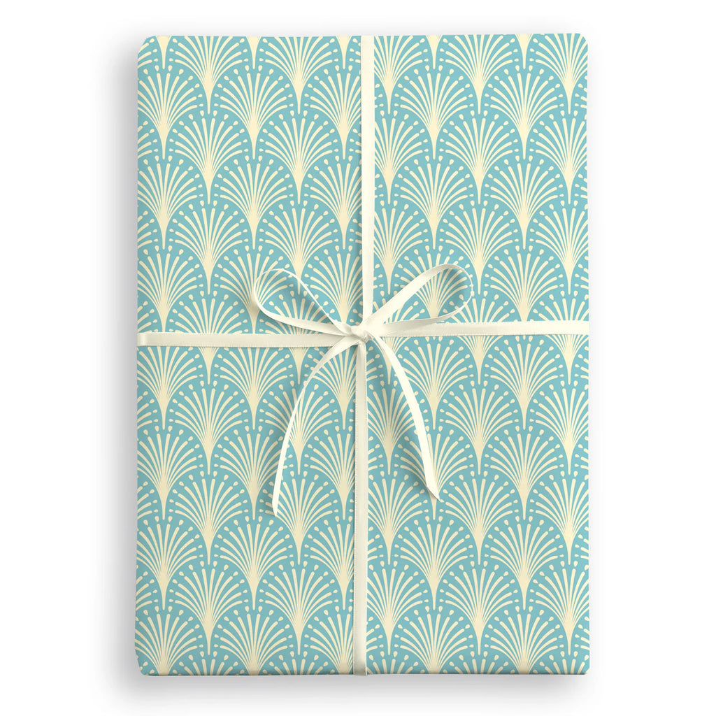 James Ellis- Blue Fireworks Deco Wrapping Paper- Baby at the bank