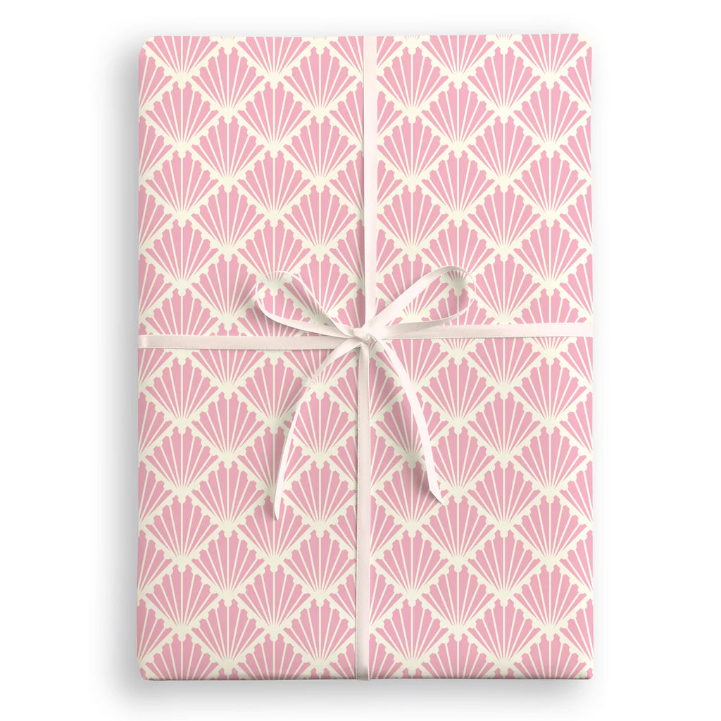 James Ellis- Pink Shells Deco Wrapping Paper- baby at the bank