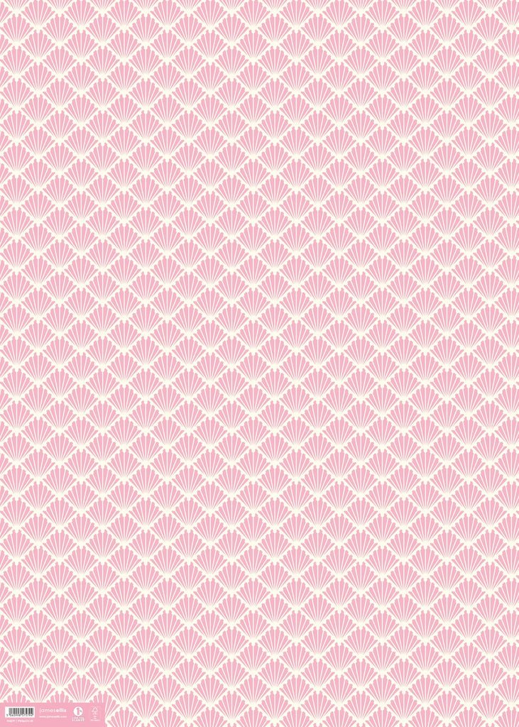 James Ellis- Pink Shells Deco Wrapping Paper- baby at the bank