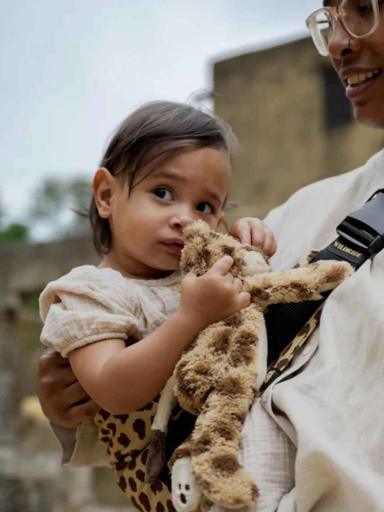 Wildride- Toddler Cheetah Cuddly Toy- Baby at the bank