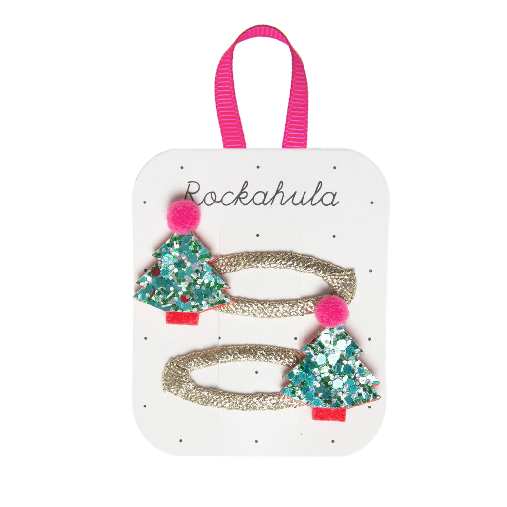 Rockahula- Christmas Tree Glitter Clips- Baby at the bank