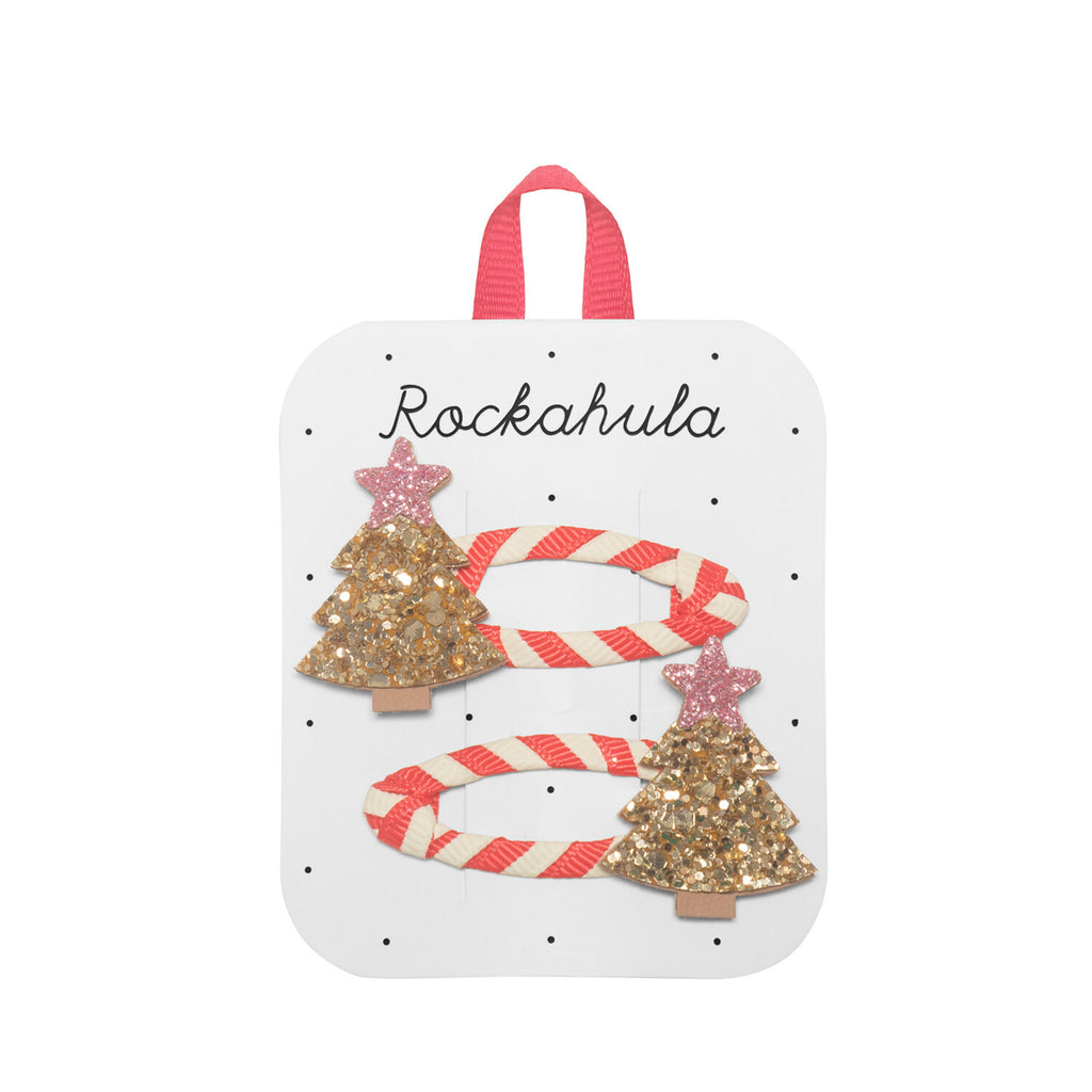 Rockahula- Stripy Christmas Tree Clips- Baby at the bank