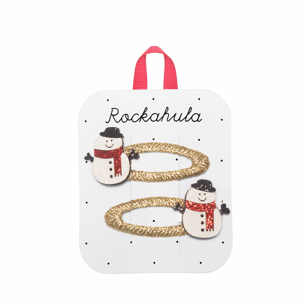 Rockahula- Snowman Glitter Clips- Baby at the bank