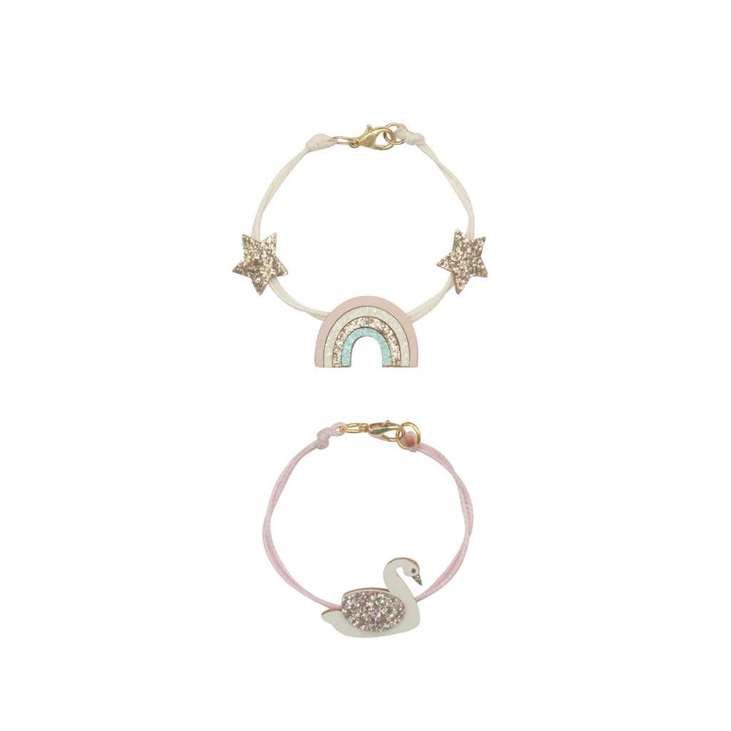 Rockahula- Enchanted Rainbow And Swan Bracelet Set- Baby at the bank