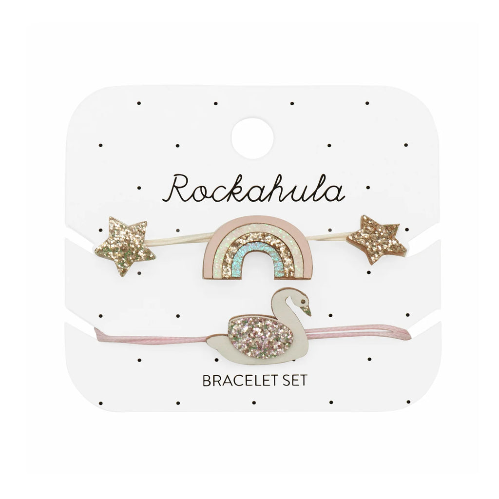 Rockahula- Enchanted Rainbow And Swan Bracelet Set- Baby at the bank