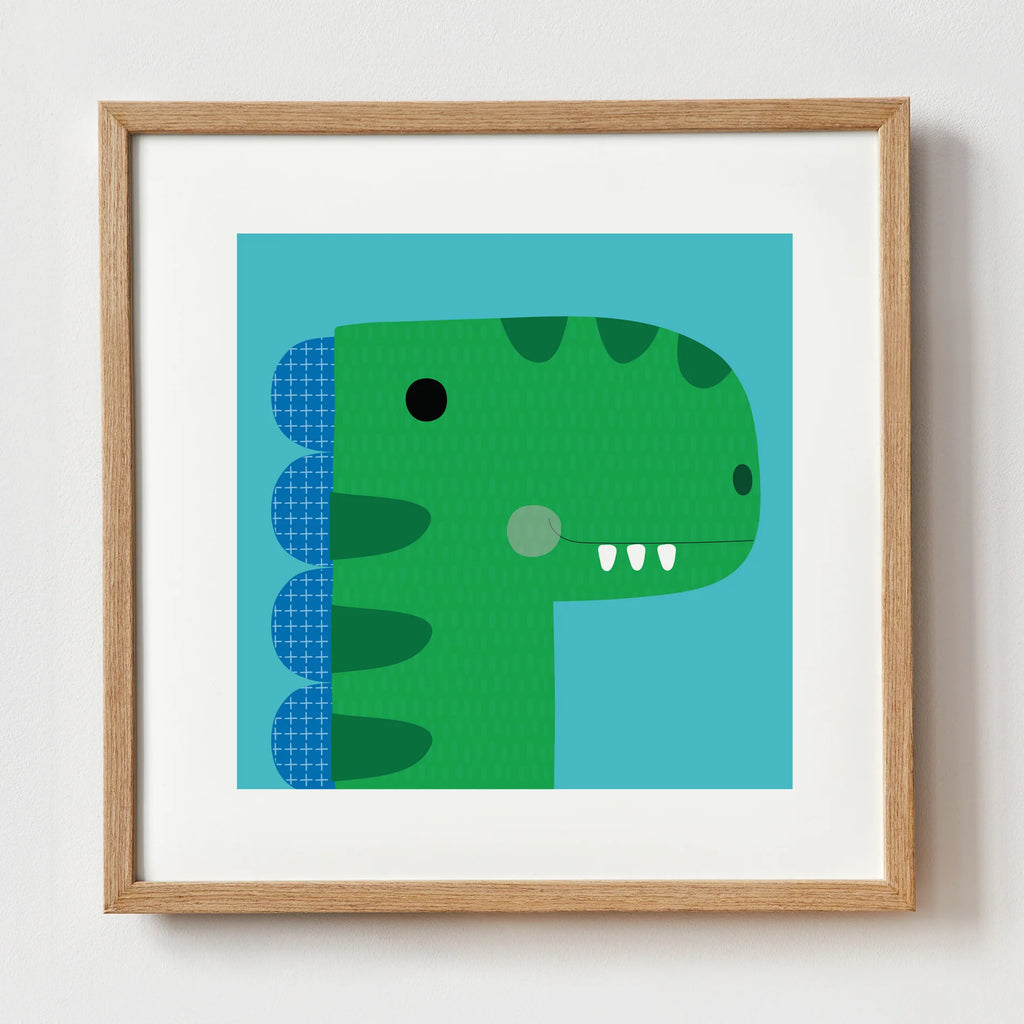 James Ellis- Dinosaur Art Print- Baby at the bank