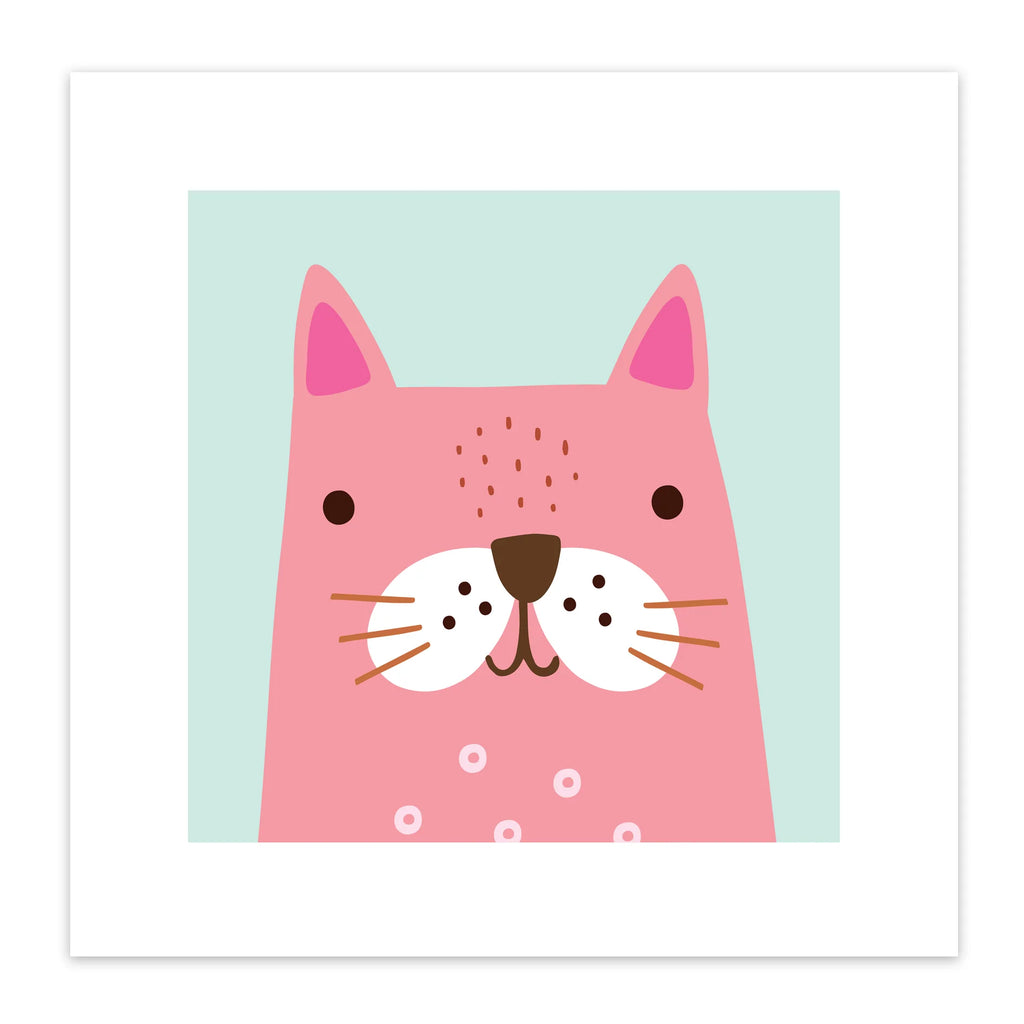 James Ellis- Pink Cat Art Print- Baby at the bank