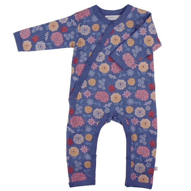 Pigeon Organics- Kimono Romper Winter Bloom- Baby at the bank