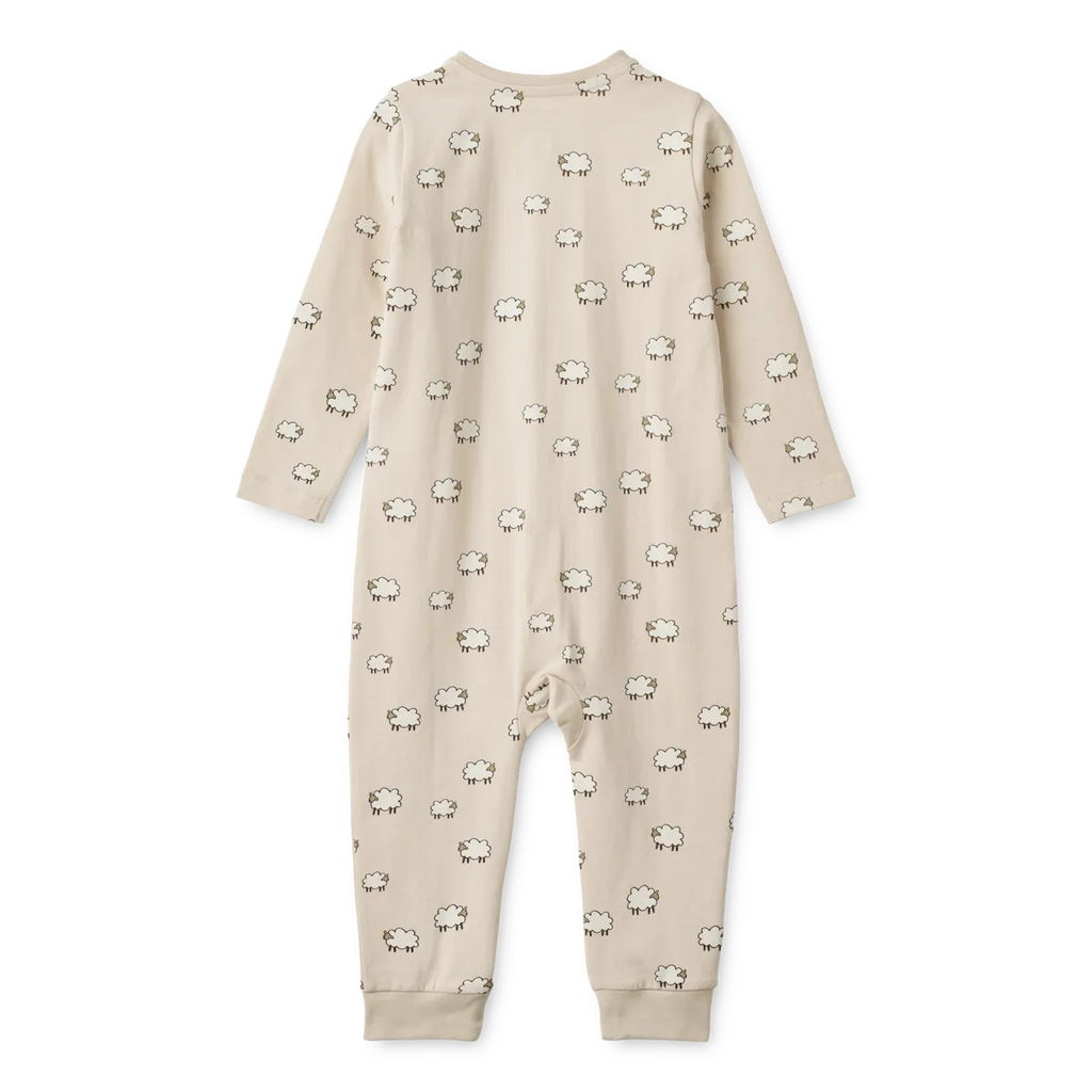 Liewood- Birk Sheep/Sandy Pyjamas Jumpsuit- Baby at the bank
