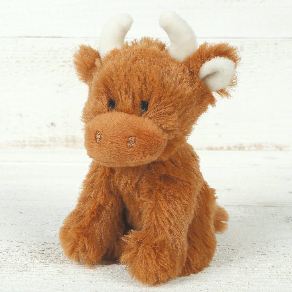 Jomanda -Brown Highland Cow Plush Baby Soft Mini Toy - 11cm