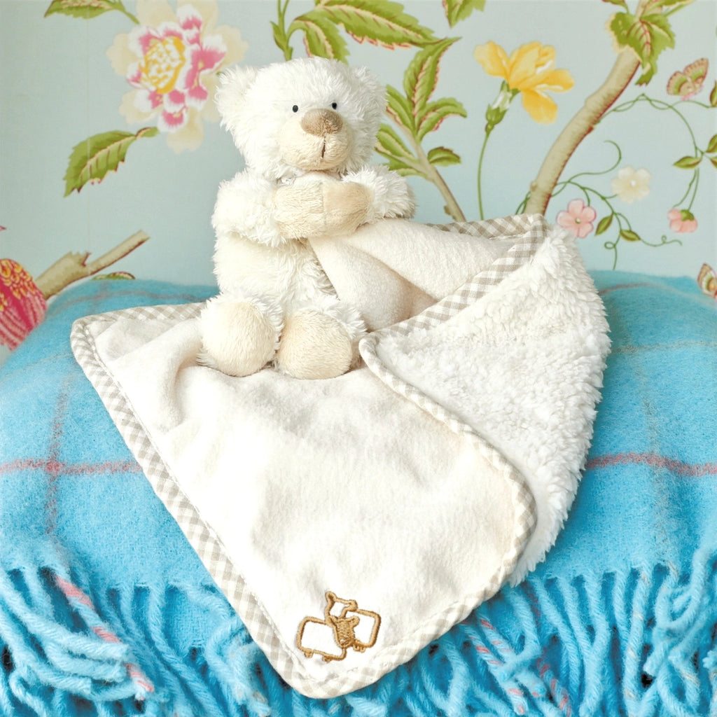 Jomanda- Bear Baby Plush Soft Toy Soother Comforter Baby Safe 29cm- Baby at the bank