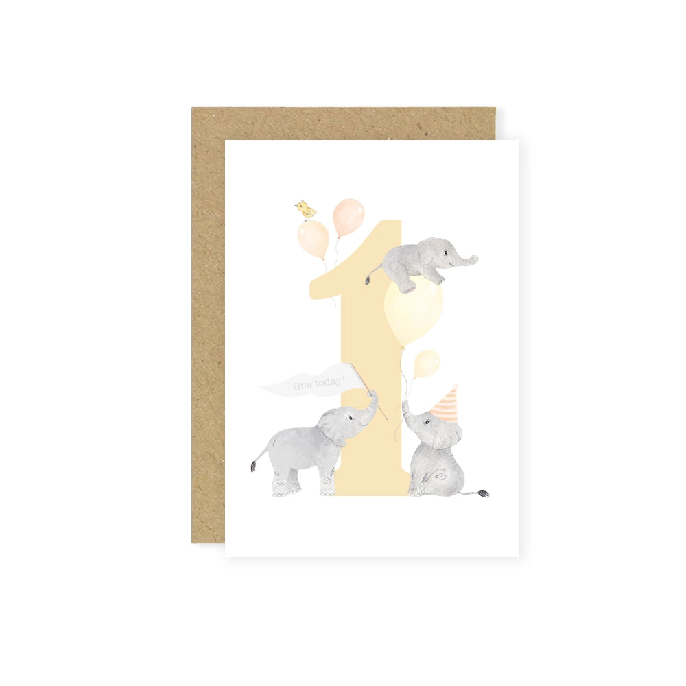 Little Roglets - 1st Birthday Card Elephants