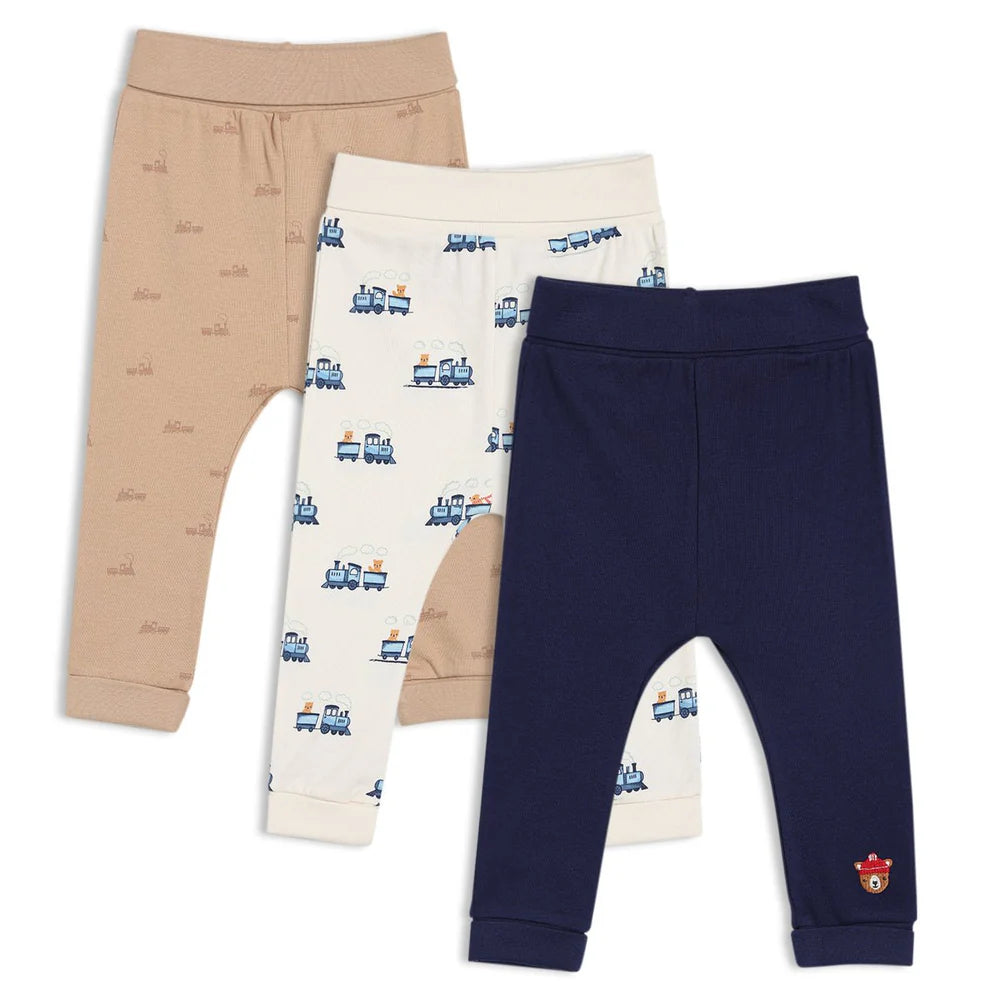 Minicuddles- Baby Boys 3pk Printed Joggers, Multicolour- Baby at the bank