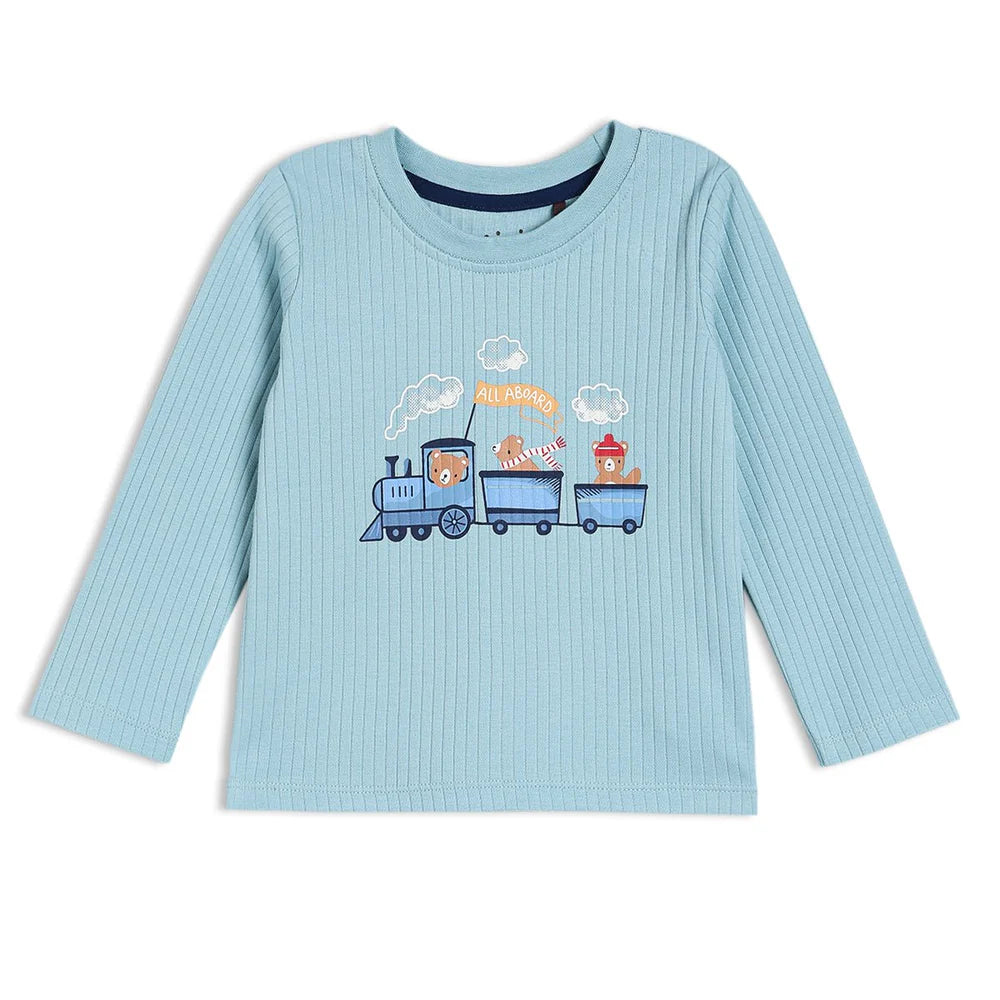 Minicuddles- Baby Boys 3pk Printed T-Shirt Multicolour- Baby at the bank
