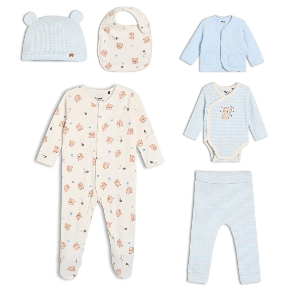 Minicuddles- Baby Boys 6pk Essentials Gift Set Multicolour- Baby at the bank
