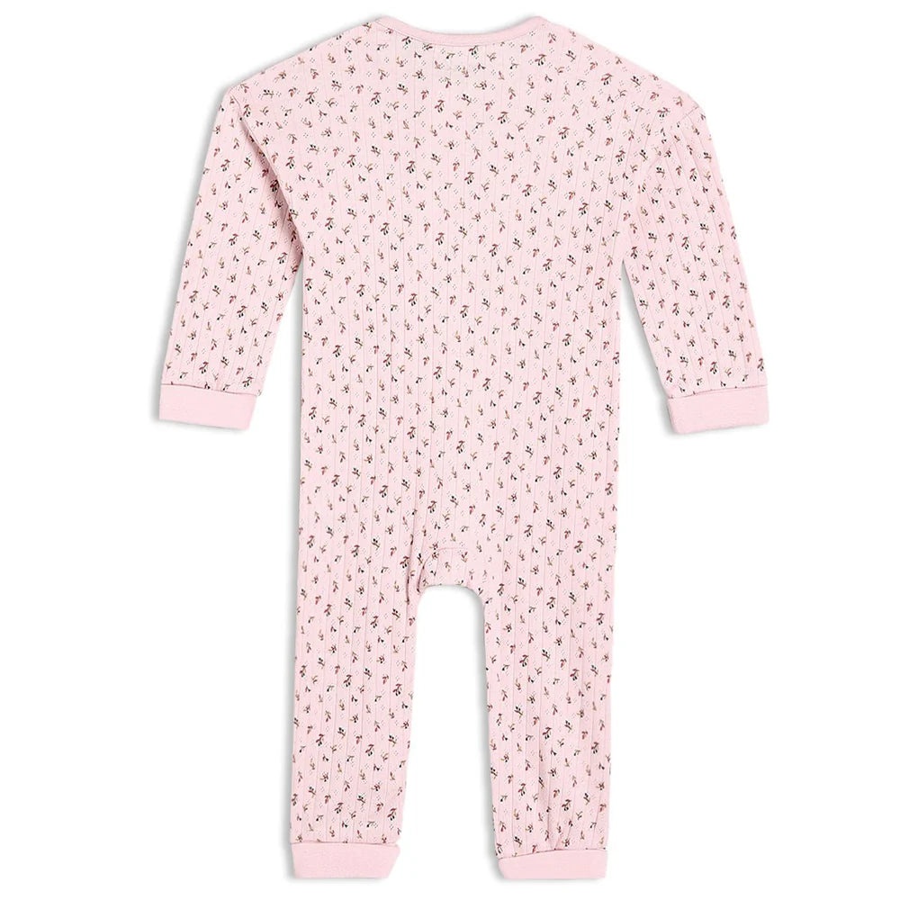 Minicuddles- Baby Girls Floral Printed Romper Pink- Baby at the bank