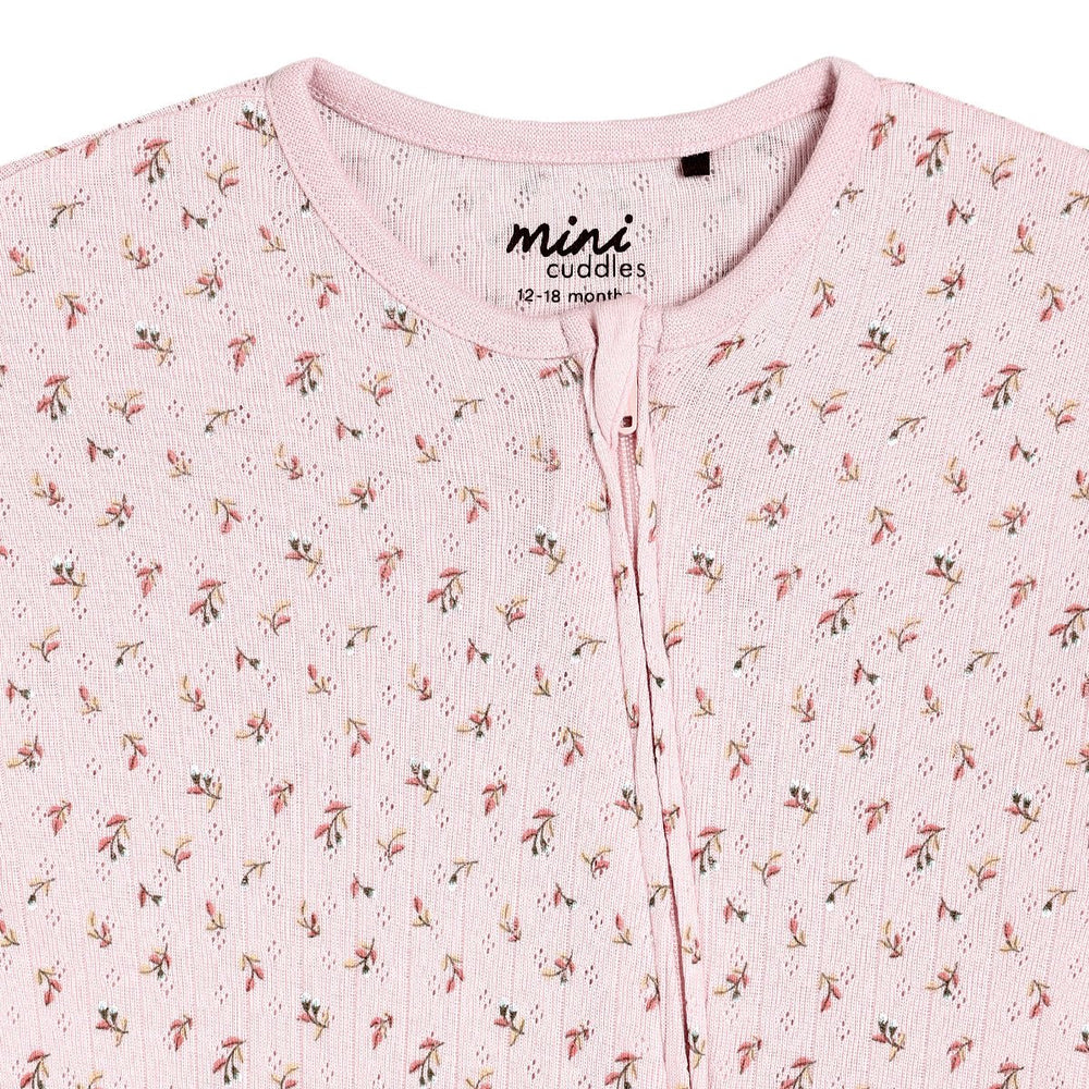 Minicuddles- Baby Girls Floral Printed Romper Pink- Baby at the bank