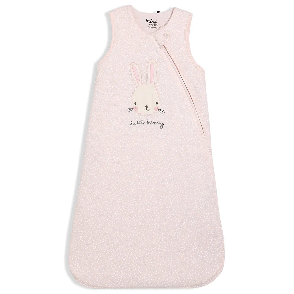 Minicuddles- Baby Girls Rabbit Embroidered Sleeping Bag Pink- Baby at the bank