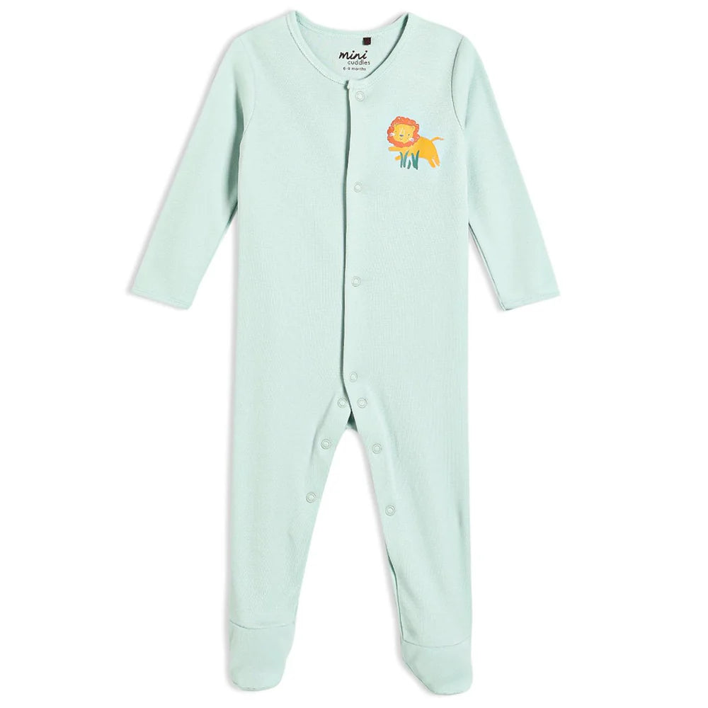 Minicuddles- Baby Unisex 2pk Animal Printed Sleepsuits Multicolour- Baby at the bank