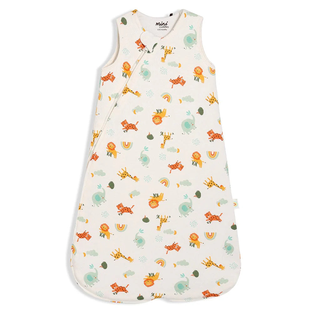Minicuddles- Unisex Embroidered Safari Sleeping Bag- Baby at the bank