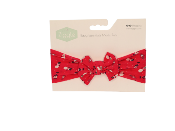 Ziggle - Red Snowman Turban Headband