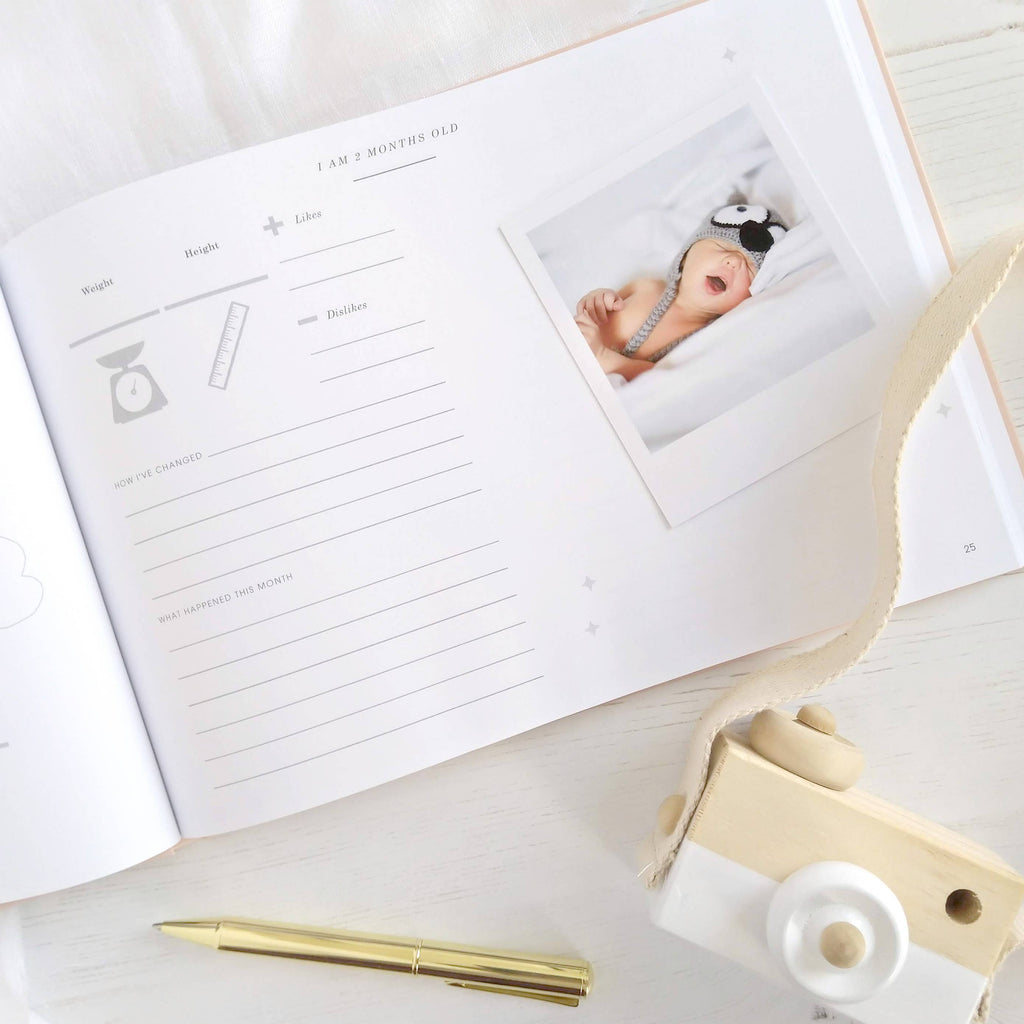 Blush & Gold -My Baby Journal (Ivory) newborn keepsake memory book gift