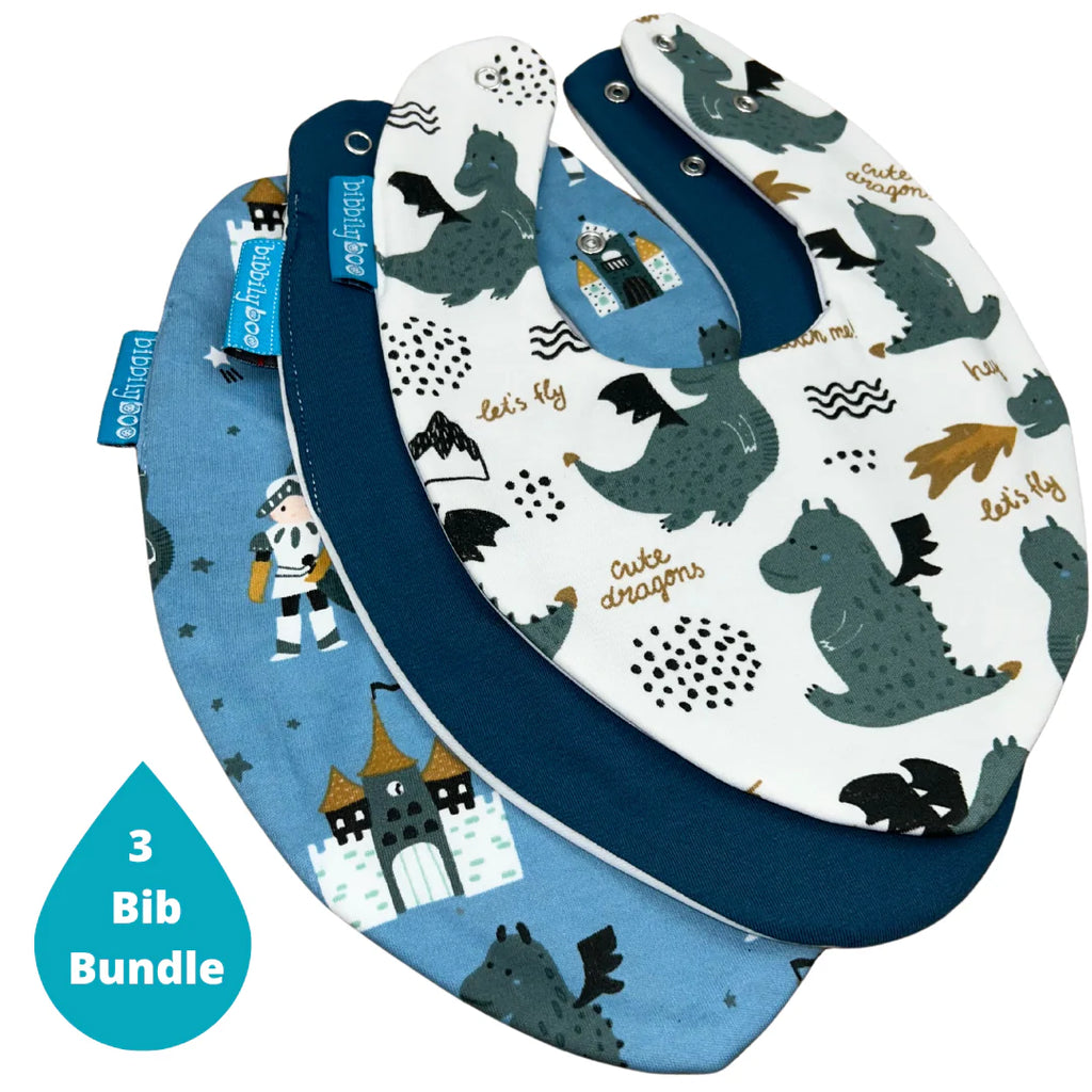 Bibbily- Dragon Bundle of 3 Bibs- Baby at the bank