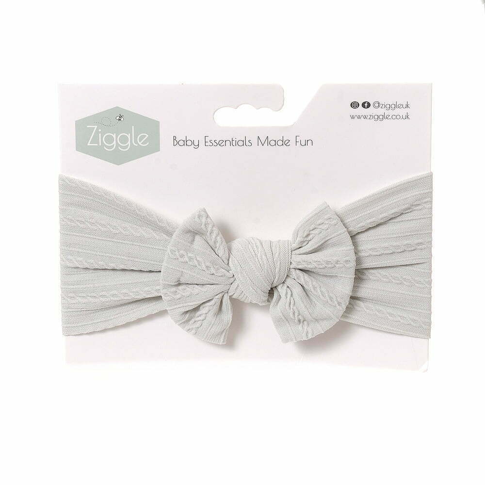 Ziggle- Sage Top Bow Turban Headband- Baby at the bank