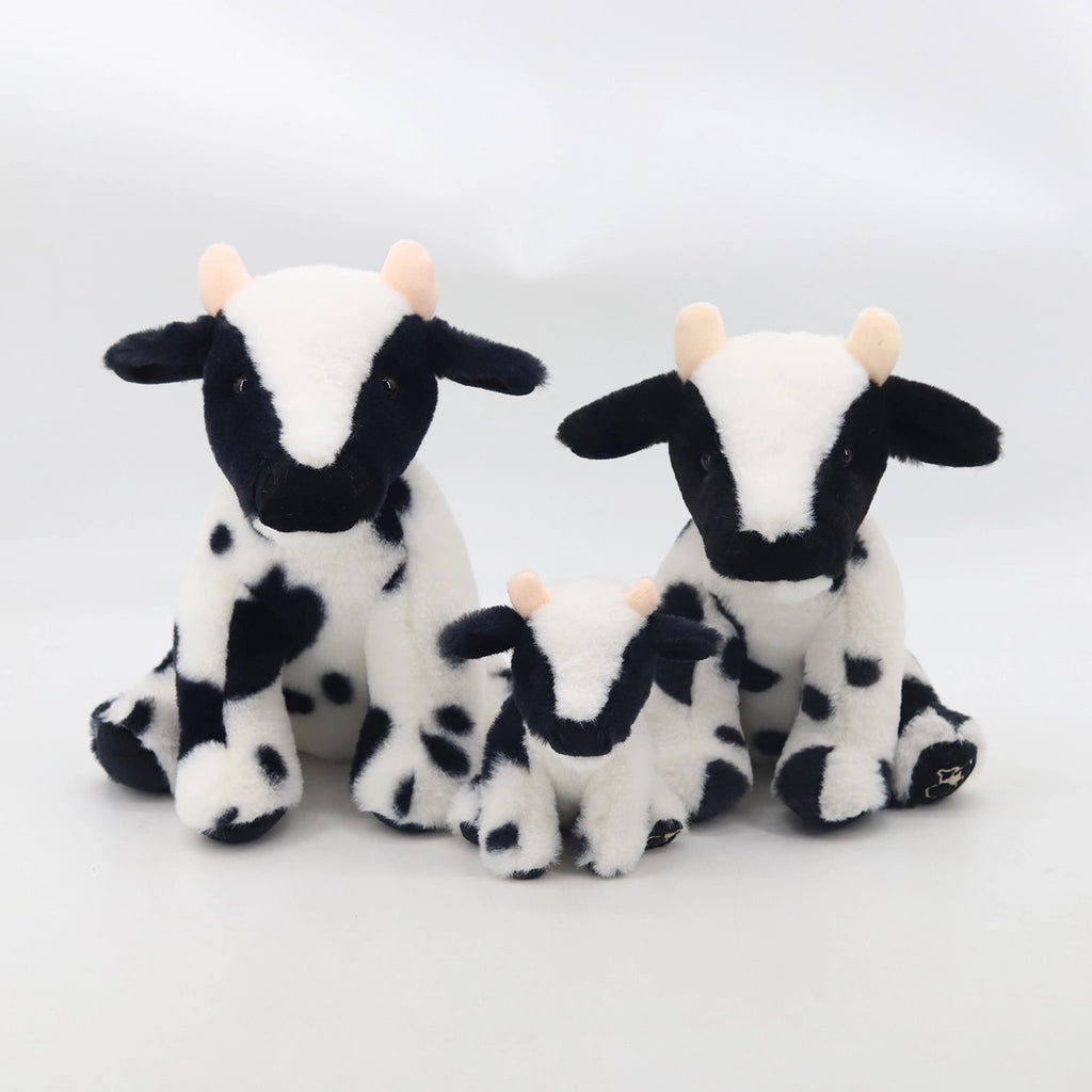Jomanda- Black and White Dairy Cow Soft Toy Plush Medium (23cm)- Baby at the bank