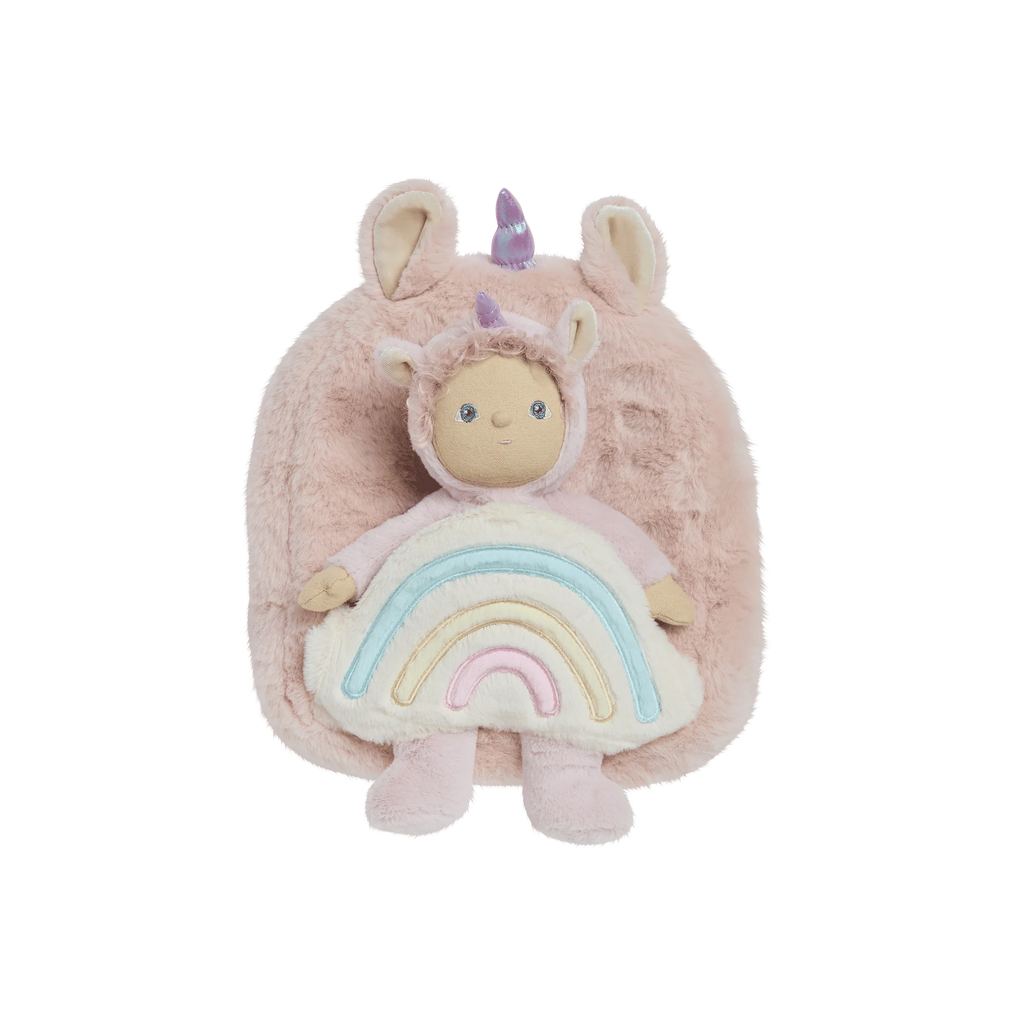 Olli Ella- Hopalong Unicorn Backpack Pink- Baby at the bank