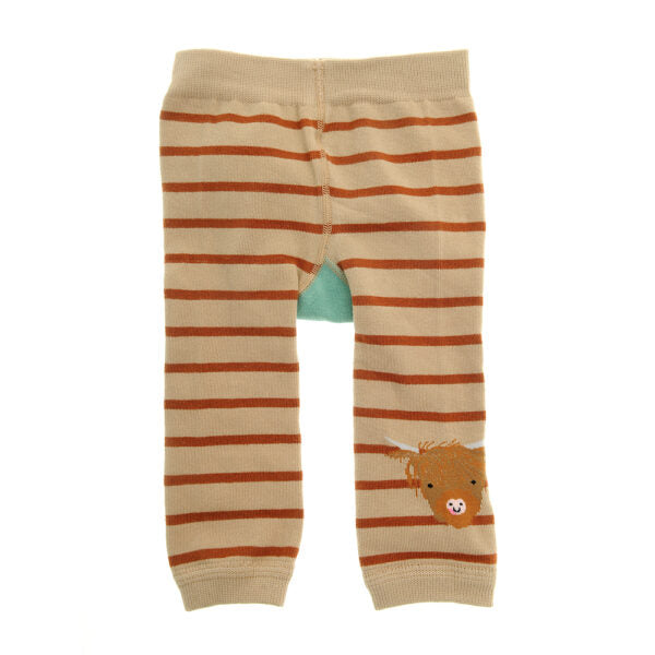 Ziggle- Highland Cow Leggings and Socks Set- Baby at the bank