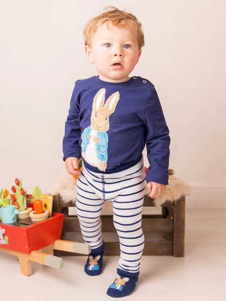 Blade and Rose- Peter Rabbit Navy Top- Baby at the bank