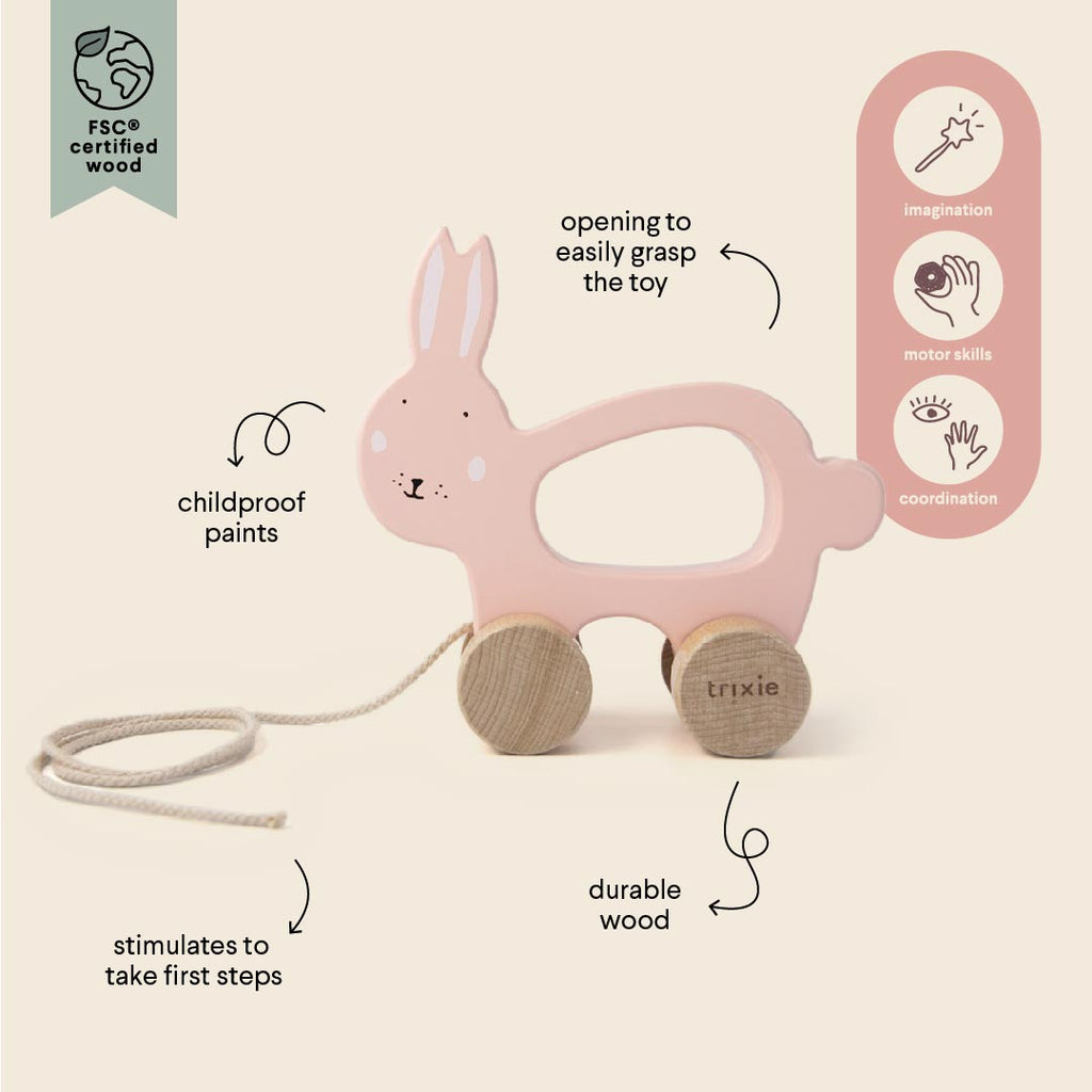 Trixie - Wooden Pull Along Rabbit