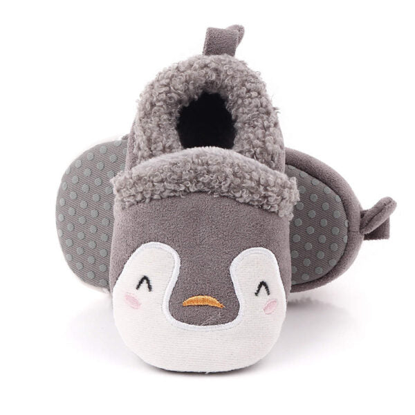 Ziggle - Penguin Slippers- baby at the bank