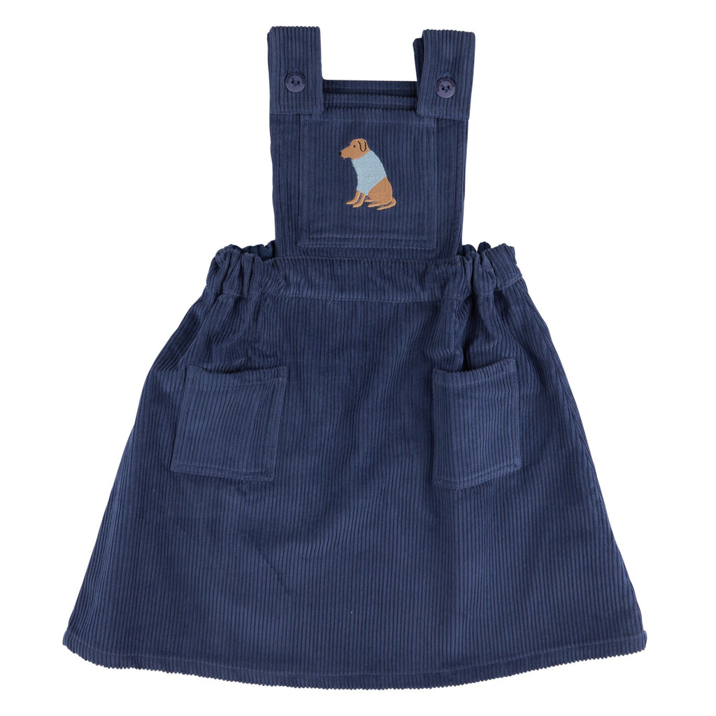 Pigeon Organics- Pinafore Dress-Midnight Blue- Baby at the bank