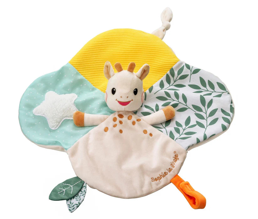 Sophie la Girafe- Sophie Comforter- baby at the bank