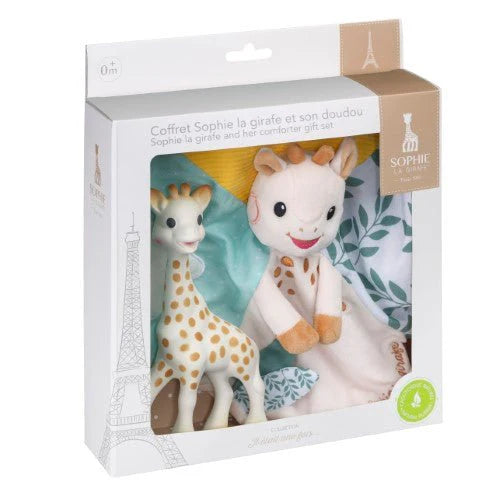 Sophie la Girafe- Sophie Teether & Comforter Gift Set- Baby at the bank