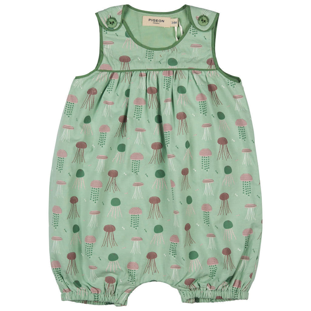 Pigeon Organics- Baby Play suit Jellyfish- Baby at the bank