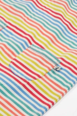 Frugi- Dory Playsuit Cornflower Rainbow Stripe- Baby at the bank