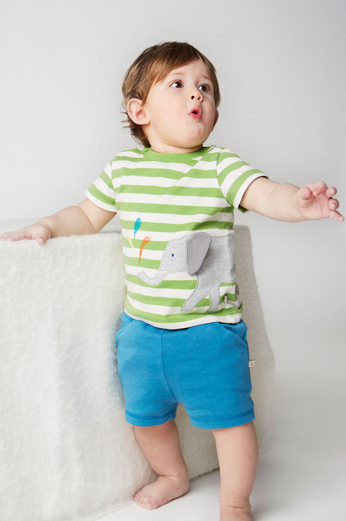 Frugi - Kiwi Stripe / Elephant Outfit