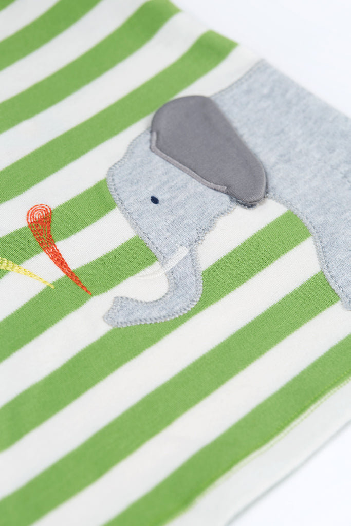 Frugi - Kiwi Stripe / Elephant Outfit