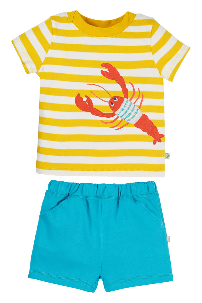 Frugi - Dandelion Stripe/ Lobster Outfit