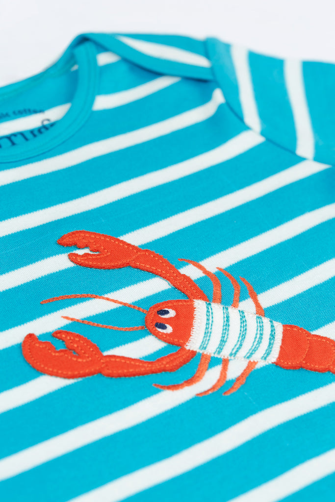 Frugi- Tropical Sea Stripe/Lobster Romper